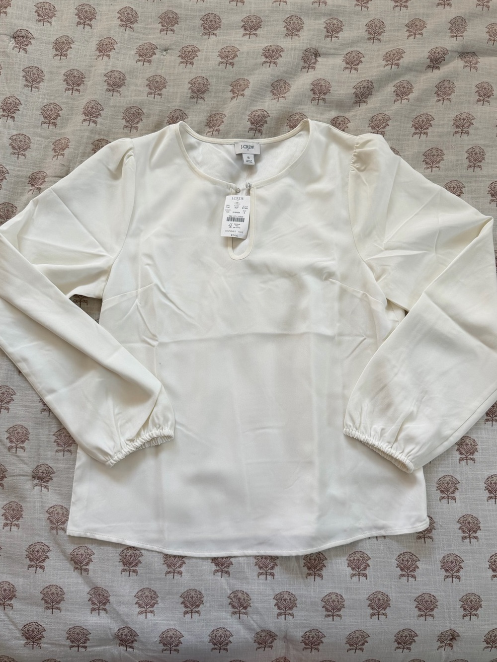 NWT J. Crew Size Small Off White Long Sleeve Blouse for Women